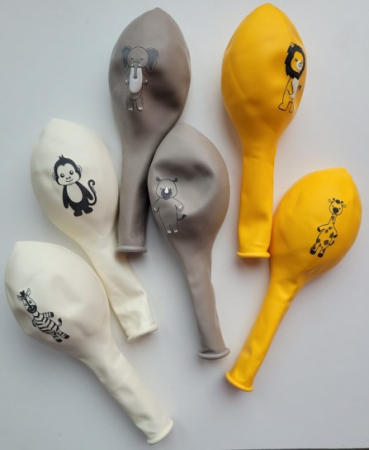 Set 6 baloane latex pastel animale zoo 30 cm [7]