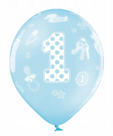 Set 6 baloane latex prima aniversare albastru 30cm [4]