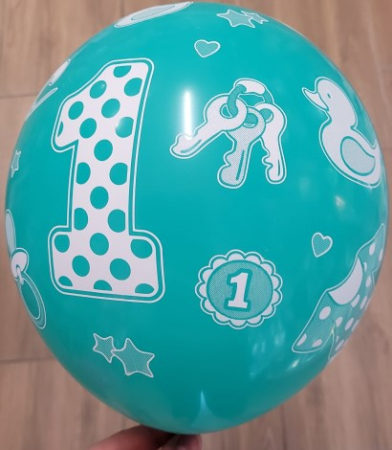 Set 6 baloane latex prima aniversare albastru 30cm [3]