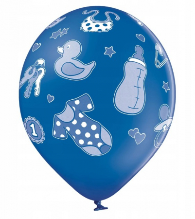 Set 6 baloane latex prima aniversare albastru 30cm [6]