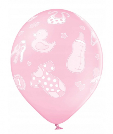 Set 6 baloane latex prima aniversare roz 30cm [10]