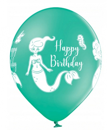 Set 6 baloane latex Sirena Happy Birthday 30 cm [5]