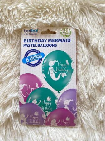 Set 6 baloane latex Sirena Happy Birthday 30 cm [9]