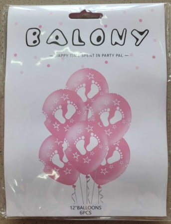 Set 6 baloane roz cu piciorus 30 cm [5]