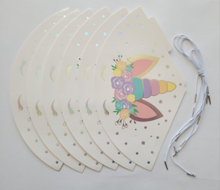 Set 6 coifuri unicorn holograma 16 cm [2]