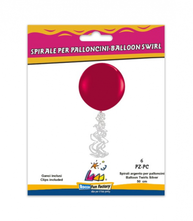 Set 6 cozi baloane argintiu 50 cm [4]