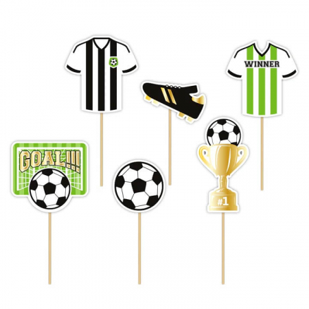 Toppere & Decoratiuni Tort - Set 6 decoratiuni briosa Fotbal 4 cm