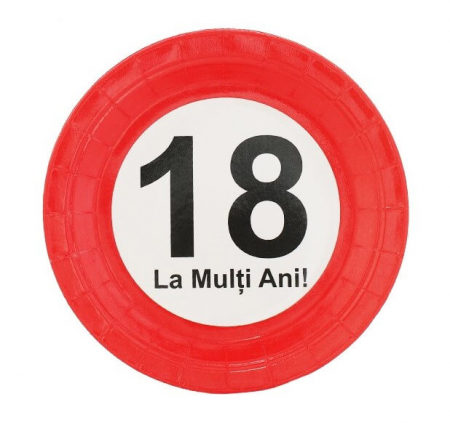 Majorat - Accesorii - Set 6 farfurii majorat 18 ani La multi ani 18 cm
