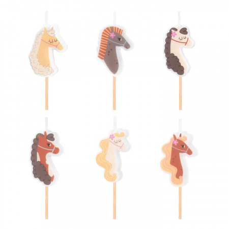 Accesorii pentru petrecere - Set 6 lumanari cai 4 cm