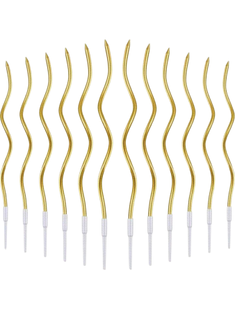 Articole pentru petrecere - Set 6 lumanari spirala aurii 12 cm