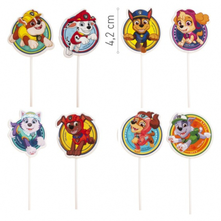 Toppere & Decoratiuni Tort - Set 6 modele decor hartie briosa Paw Patrol Patrula Catelusilor 16 buc
