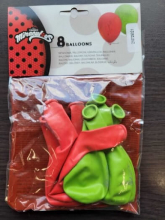 Set 8 baloane latex Miraculous / Buburuza si Motan Noir 27,5 cm [2]