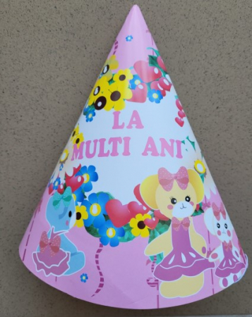 Set 8 coifuri roz cu flori si ursuleti 13. 5 x 21 cm [1]
