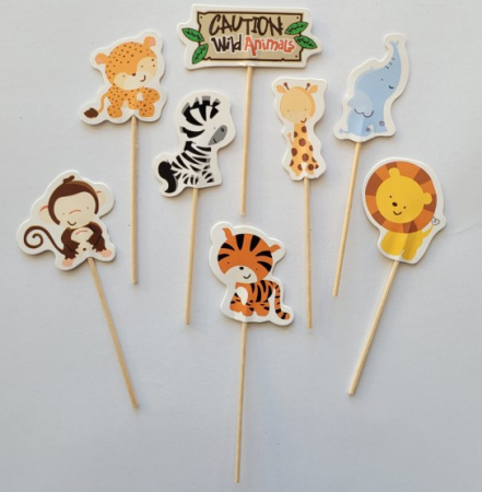 Set 8 decoratiuni tort / briosa animalute zoo 4.5 cm [1]