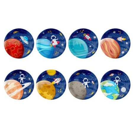 Articole pentru petrecere - Set 8 farfurii astronaut 18 cm