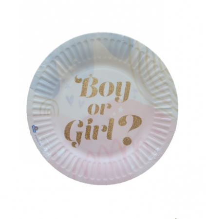 Set 8 farfurii carton Boy or Girl 18 cm [0]
