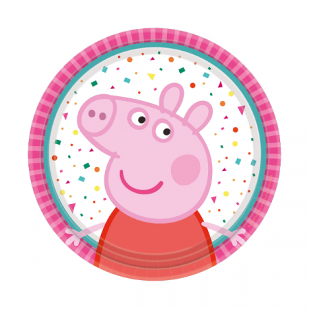 Peppa Pig - Baloane - Set 8 farfurii carton Peppa Pig 18 cm