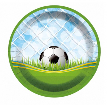 Farfurii unica folosinta - Set 8 farfurii fotbal plasa 18 cm