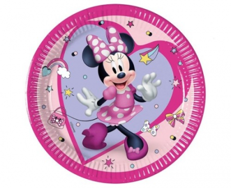 Botez fata - Accesorii pentru decoratiuni - Set 8 farfurii Minnie Mouse 19.5 cm