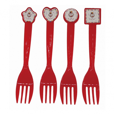 Mickey Mouse - Baloane - Set 8 furculite La multi ani rosu 14,5 cm