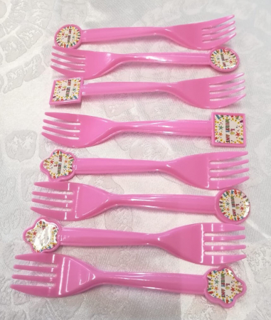 Set 8 furculite La multi ani roz 14,5 cm [2]