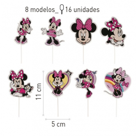 Set 8 modele decor hartie tort / briosa Minnie Mouse 16 buc [5]
