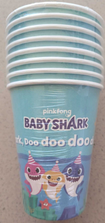 Set 8 pahare carton Baby Shark bio 250 ml [4]