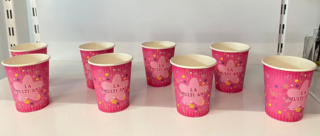 Set 8 pahare carton La multi ani roz 175 ml [1]