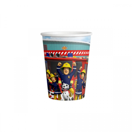 Pompierul Sam - Baloane & Decoratiuni - Set 8 pahare de hartie, Amscan, 250ml, Multicolor