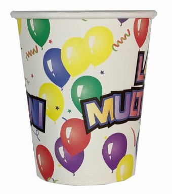 Aniversare - Accesorii - Set 8 pahare La multi ani baloane 210 ml