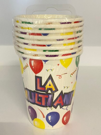 Set 8 pahare La multi ani baloane 210 ml [2]