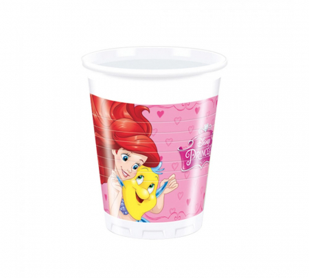 Printese Disney - Baloane - Set 8 pahare plastic Disney Princess 200 ml