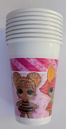 Set 8 pahare plastic LOL Surprise roz 200 ml [3]