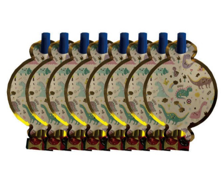 Articole pentru petrecere - Set 8 suflatori dinozauri