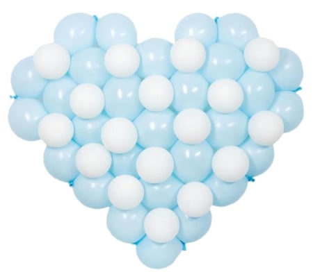 Petreceri tematice - Decoratiuni & accesorii - Set aranjament inima albastru link o loon 60 buc