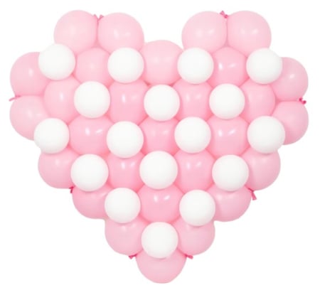 Petreceri tematice - Decoratiuni & accesorii - Set aranjament inima roz link o loon 60 buc