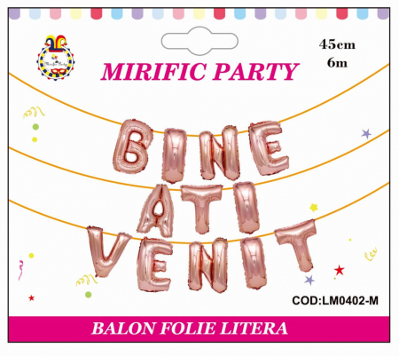 Set baloane folie Bine ati venit rose gold 40 cm [5]
