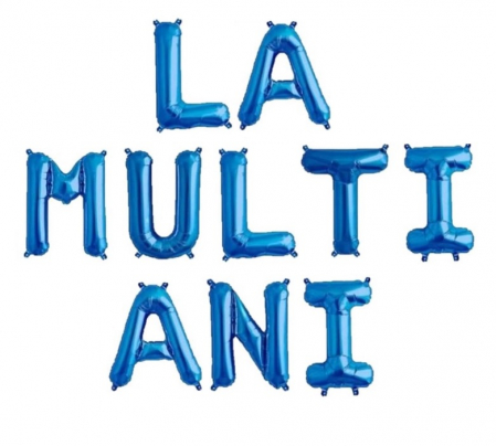 Baloane cu heliu - Set baloane folie La multi Ani albastru 40Cm
