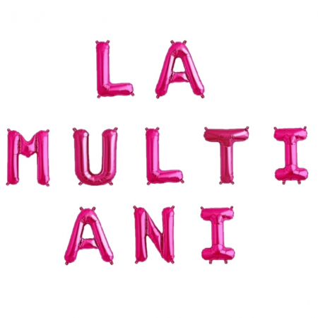 Baloane cu heliu - Set baloane folie La Multi Ani 40Cm roz