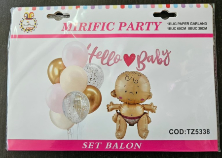 Set baloane Hello Baby fetita 10 buc [4]