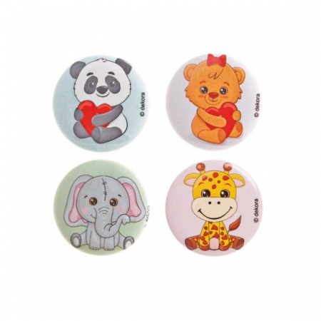 Zoo - Decoratiuni pentru petrecere tematica - Set decor 4 figurine animalute zoo 3 cm