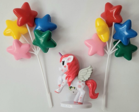 Set decor tort plastic Unicorn 3 buc [7]