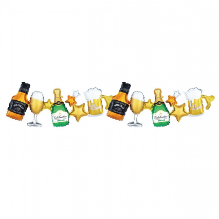 Baloane cu heliu - Set ghirlanda baloane sampanie mare 206 x 34 cm