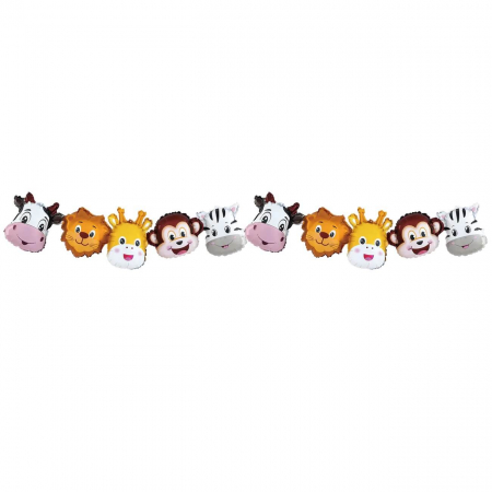 Zoo - Decoratiuni pentru petrecere tematica - Set ghirlanda baloane zoo mare 206 x 34 cm
