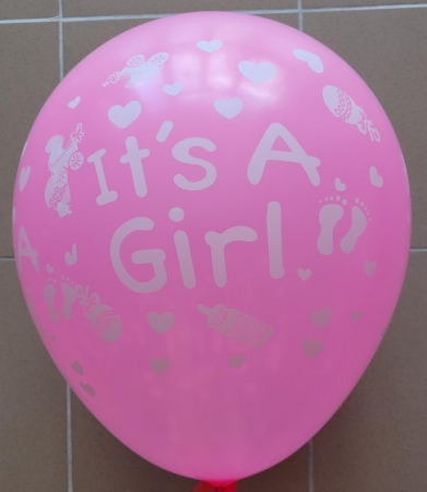 Suport 31 baloane decor It's a girl roz si argintiu [1]