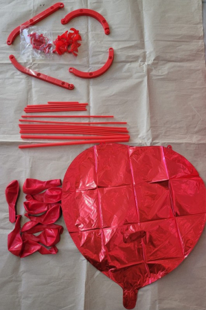 Suport decorativ baloane inima rosie 10 buc [2]