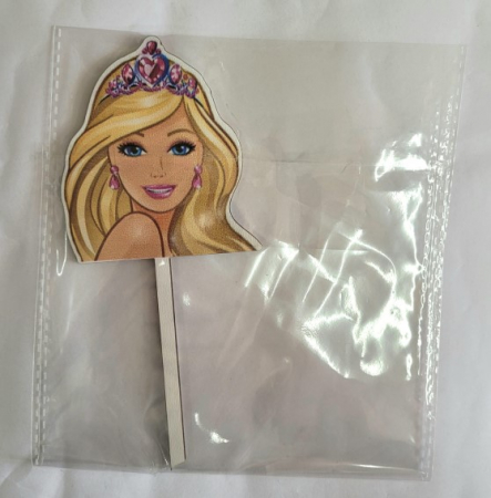 Topper / decor tort lemn Barbie 9 x 7 cm [4]