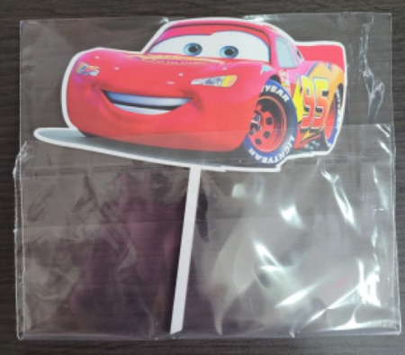 Topper de tort lemn Cars 7.5 x 15 cm [3]