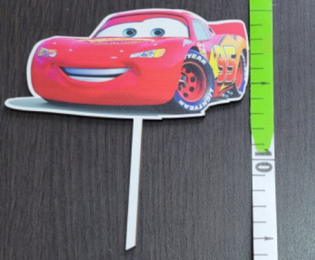Topper de tort lemn Cars 7.5 x 15 cm [2]