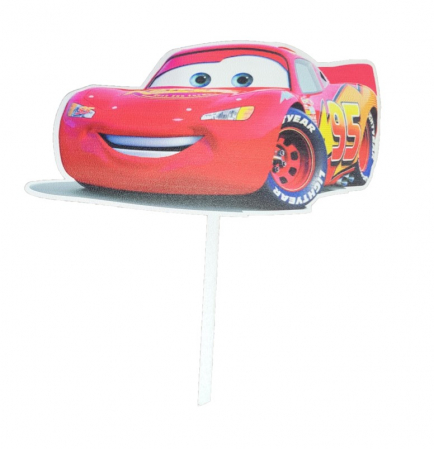 Toppere & Decoratiuni Tort - Topper de tort lemn Cars 7.5 x 15 cm